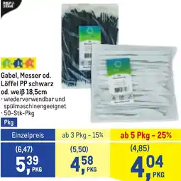 Metro Gabel, Messer od. Löffel PP schwarz od. weiß Angebot