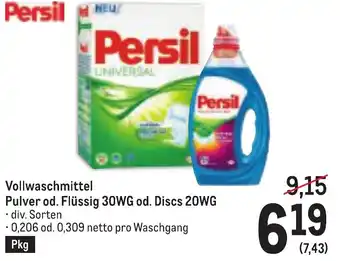 Metro Vollwaschmittel Pulver od. Flüssig Angebot