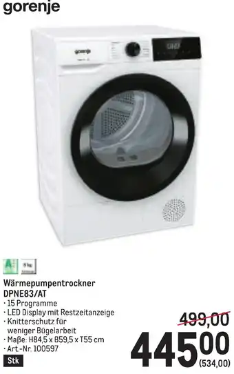 Metro Wärmepumpentrockner Angebot