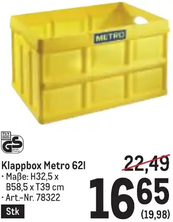 Metro Klappbox Metro Angebot