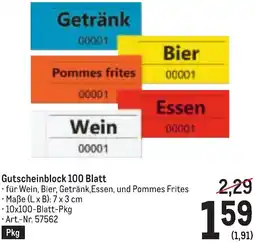 Metro Gutscheinblock Angebot