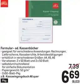 Metro Formular-od. Kassenbücher Angebot