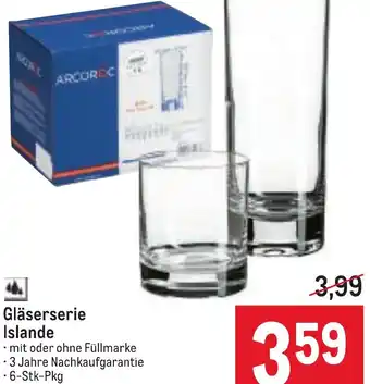 Metro Gläserserie Islande Angebot