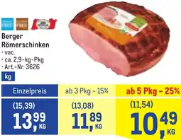 Metro Berger Römerschinken Angebot