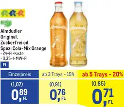 Metro Almdudler Original, Zuckerfrei od. Spezi Cola-Mix Orange Angebot