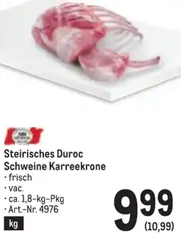 Metro Steirisches Duroc Schweine Karreekrone Angebot