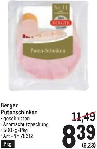 Metro Putenschinken Angebot