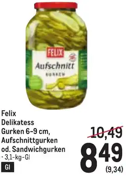 Metro Delikatess Gurken Aufschnittgurken od. Sandwichgurken Angebot