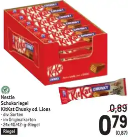 Metro Schokoriegel KitKat Chunky od. Lions Angebot