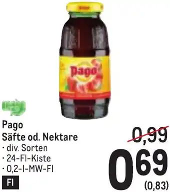 Metro Säfte od. Nektare Angebot