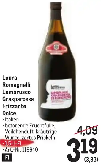 Metro Laura Romagnelli Lambrusco Grasparossa Frizzante Angebot