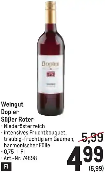 Metro Weingut Dopler Süßer Roter Angebot