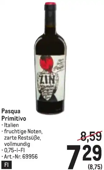 Metro Pasqua Primitivo Angebot