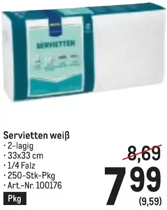 Metro Servietten weiß Angebot