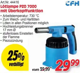 Zgonc Lötlampe PZO 7000 mit Überkopffunktion Angebot