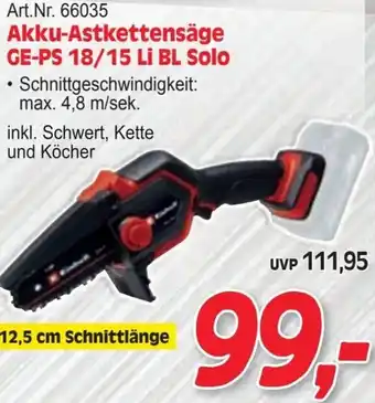 Zgonc Akku-Astkettensäge Angebot