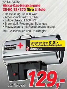 Zgonc Akku-Gas-Heizkanone Angebot