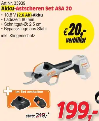 Zgonc Akku-Astscheren Set Angebot