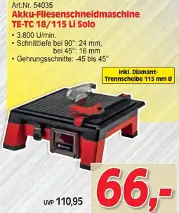 Zgonc Akku-Fliesenschneidmaschine Angebot