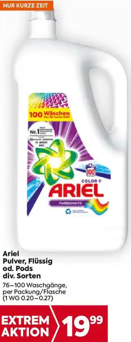 Billa Pulver, Flüssig od. Pods Angebot