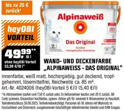 OBI Wand- und deckenfarbe alpinaweiss - das original Angebot