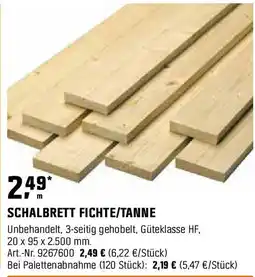 OBI Schalbrett fichte/tanne Angebot