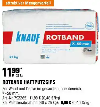 OBI Rotband haftputzgips Angebot
