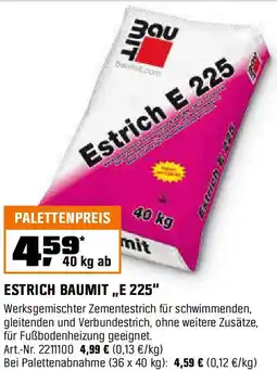 OBI Estrich baumit Angebot