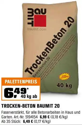 OBI Trocken-beton baumit 20 Angebot