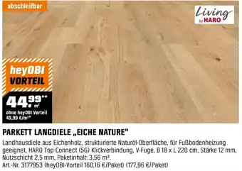 OBI Parkett langdiele eiche nature Angebot