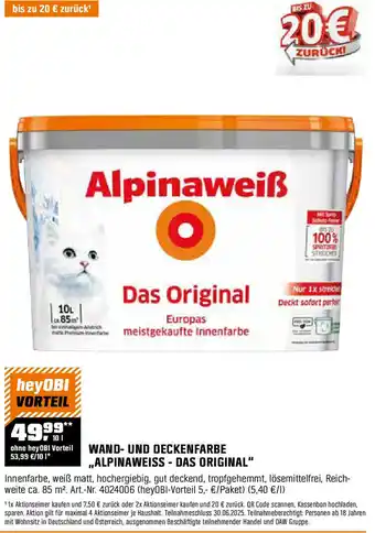 OBI Wand- und deckenfarbe alpinaweiss - das original Angebot