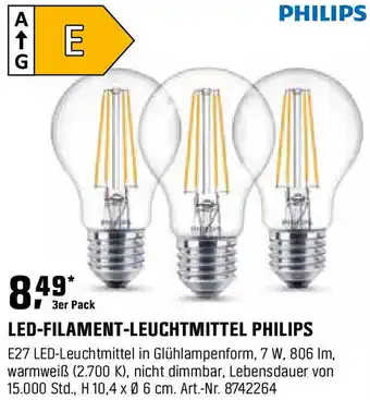 OBI Led-filament-leuchtmittel philips Angebot