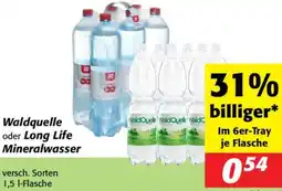 Nah&Frisch Waldquelle oder Long Life Mineralwasser Angebot