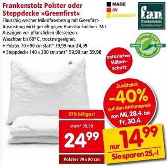 Interspar Frankenstolz Polster Oder Steppdecke Greenfirst Angebot