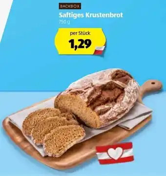 Hofer Backbox Saftiges Krustenbrot 750 g Angebot