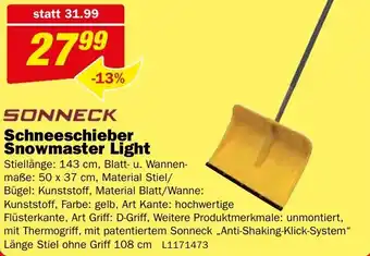 Bauring Schneeschieber Snowmaster Light Angebot