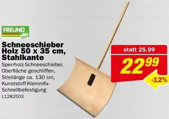 Bauring Schneeschieber Holz Angebot