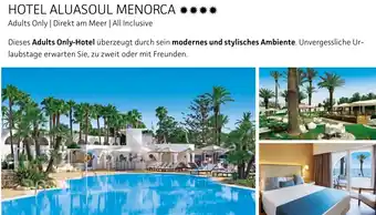 Alltours Hotel aluasoul menorca Angebot