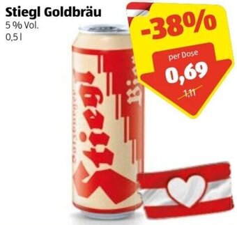 Hofer Stiegl Goldbräu 0,5 l Angebot