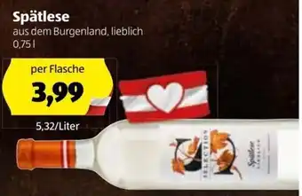 Hofer Spätlese 0,75 l Angebot