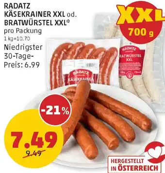 PENNY Käsekrainer XXL od. Bratwürstel XXL Angebot