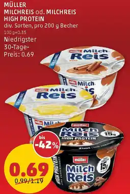 PENNY Milchreis od. Milchreis High Protein Angebot