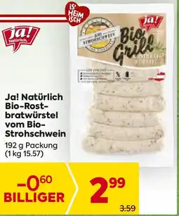 Billa Bio-Rostbratwürstel vom Bio-Strohschwein Angebot