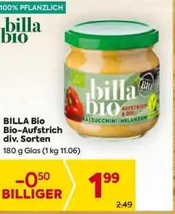 Billa Bio-Aufstrich div. Sorten Angebot