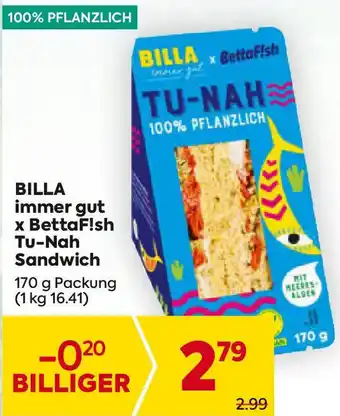 Billa immer gut x BettaF!sh Tu-Nah Sandwich Angebot