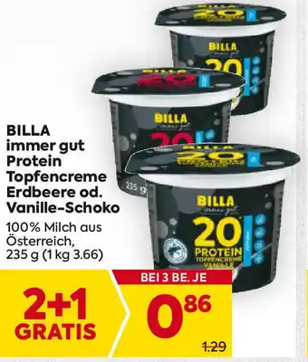 Billa Protein Topfencreme Erdbeere od. Vanille-Schoko Angebot