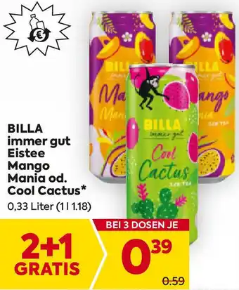 Billa Eistee Mango Mania od. Cool Cactus Angebot