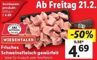 Lidl Frisches Schweinefleisch gewürfelt Angebot