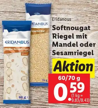 Lidl Softnougat Riegel mit Mandel oder Sesamriegel Angebot