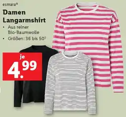 Lidl Damen Langarmshirt Angebot